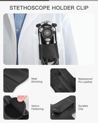 Stethoscope Holder Clip for EKO CORE 500™ – Lightweight PU Leather Hip Holder Cl