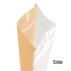 Many Sizes Clear Front Kraft Paper Back Mylar Flat Zip Lock Bag w/ Round Hole