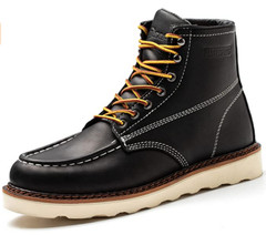 Work Boot Men’s 6″ Soft Toe Wedge Boots for Construction Lightweight leather