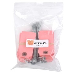 100 Cool Pink Tags with Wire 3 1/4″ x 1 5/8″ Size 2 Inventory Shipping Hang Tag