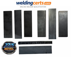3/8″ Limited Thickness D1.1 Weld Test Practice Plates – 4 Couponss Set (UnAsmb)