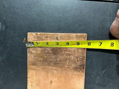 COPPER FLAT BAR PLATE 1/4″ x 6”H x 9 1/2”W .250” COPPER 110 SHEET