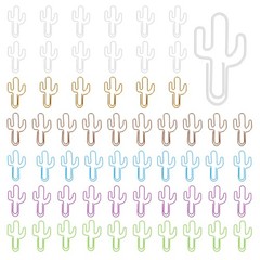 60Pcs Paper Clip, Cactus Shape Paper Clip Small Cute Bookmarks, Multicolor