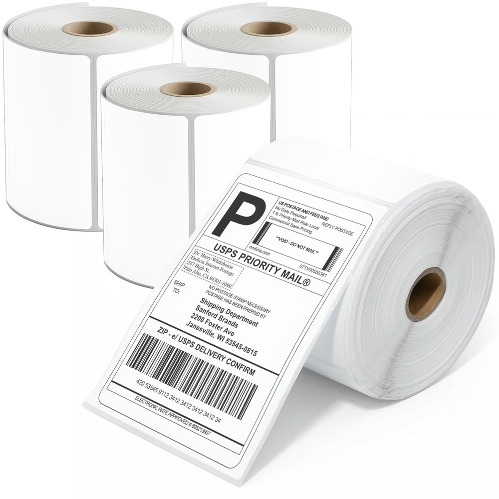 Spartan Industrial – 4″ X 6″ Direct Thermal Labels (1000 Count, 4 Rolls) – Pr…
