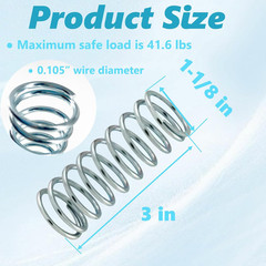3 PCS Compression Spring SP 9734,0.105 GA X 1-1/8″ X 3″,Steel