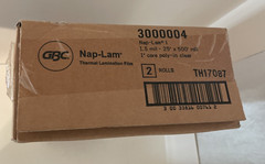 2 Rolls GBC Nap Lam Laminating Roll Film 300004 Nap-Lam 1.5mil 25” x 500’
