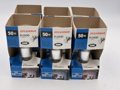 6 Sylvania Floodlights 130v Indoor Medium Base 50w R20 Reflector