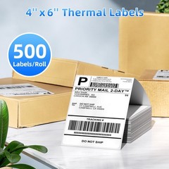 Omezizy 4×6 Thermal Labels, 1 Packs of 500 4×6 Fold Labels – Compatible with …