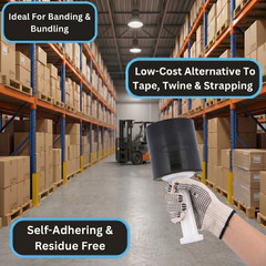 Cast Narrow Banding Stretch Wrap 5″x1000′ 80 Ga Black Plastic Shrink Film 24 Rls