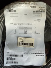 SEL Cable C273A-040 Length 40ft 9-Pin Male D-Sub Connectors New Surplus (OPENED)
