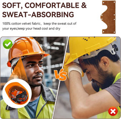 3-Pack Hard Hat Sweatband Washable Cooling Safety Helmet Insert Reusable Hard…