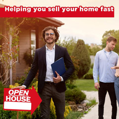 14 Pcs Open House Signs for Real Estate 18 X 24 Inch Double Sided Arrow Shape Di