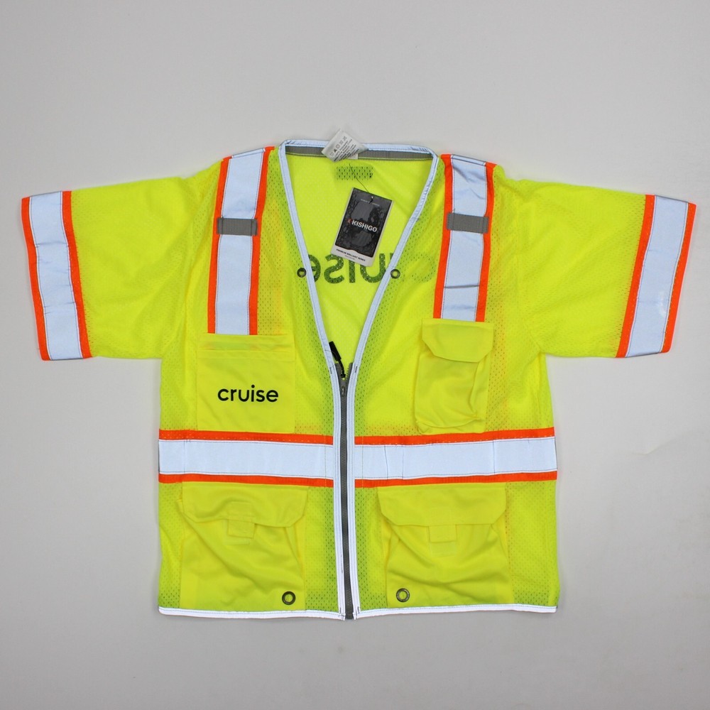 ML Kishigo Premium Brilliant Series 1550 Lime Size Med High-Visibility Vest Logo