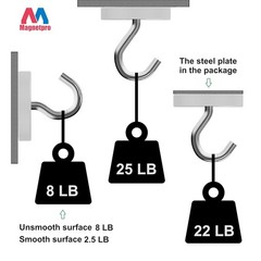12 Neodymium Magnets 25LB with Steel Counterparts – 0.79″x0.28″ Quality