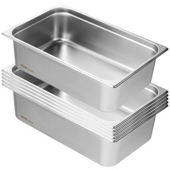 VEVOR 6 Pack Full Size Hotel Pans Steam Table Pan Stainless Steel 6″ Deep