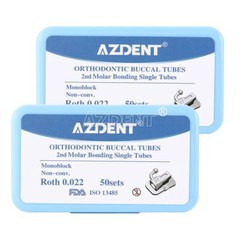 AZDENT Dental Orthodontic Buccal Tube 2nd Molar Roth.022 Bondable Non-Conv
