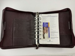 Franklin Covey 7 Ring Brown Leather Planner Binder 8 x 10.5″