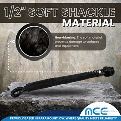 2 PC 1/2” x 22” Synthetic Soft Shackle Tow Rope Recovery Strap 37,400LBS