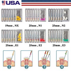 Dental Endodontic Endo Memory Engine Rotary Root Canal NiTi File 25mm files 6PCS