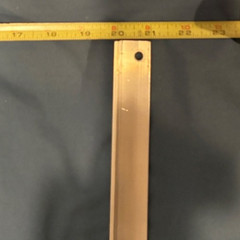 Aluminum Angle 1/8″ x 1″ x 1 in x 21″ long / unknown Alloy / with holes