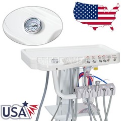 Portable Dental Mobile Delivery Unit System 4 Holes Suction Cart with Socket
