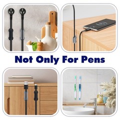 KFHENSOMR 6 Pcs Pen Holder for Wall, Adhesive Sticky Black, Gray, White