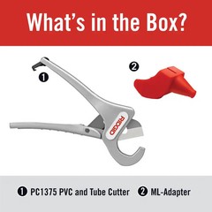 Ridgid Plastic Pipe Cutter PC-1375 / 23493 Spring Loaded Handles 1/8″-1-3/8″