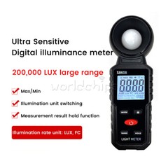 S8608 LCD Light Meter Digital Illuminance Meter Luxmeter Photometer 200000Lux