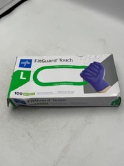 Medline FitGuard Touch Nitrile Gloves Large 100 Count Purple Exam Powder Free