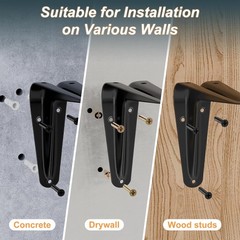 SKYSEN Floating Shelves for Wall Set of 6, 15.7in Wood 15.7″, Rustic Brown