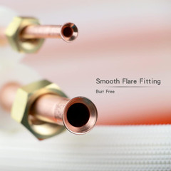 16Ft Length Mini Split Line Set,1/4″ 5/8″ OD Copper Pipes Tubing and 3/8 White P