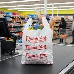 1000 T-Shirt Bags 1/6 Large 21 x 6.5 x 11.5 “Thank You”
