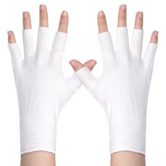 6 Pairs Eczema Gloves White Fingerless Gloves Cotton Glove for Dry Hands Slee…