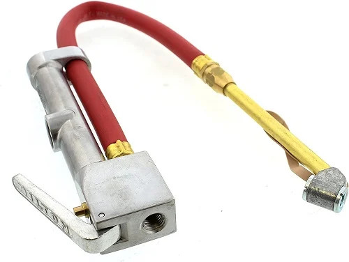 Milton Industries S-506 Inflator Gauge, Dual-Head Chuck, 15-In. Hose -1EA