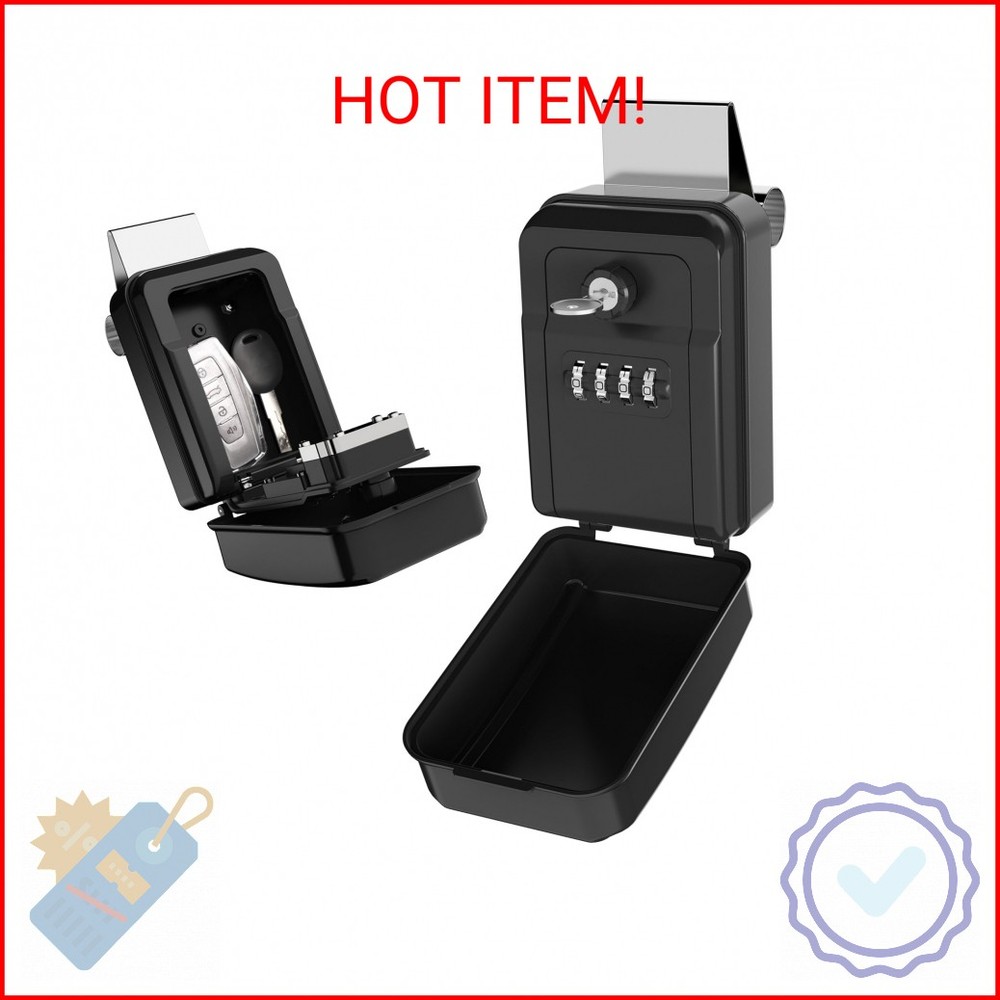 Lifronkit Car Window Lock Box for Turo, Car Key Lock Box, 4-Digit Combination Lo