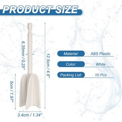 10Pcs 4.9″ ABS Plastic Silicone Resin Mixer Paddle, White