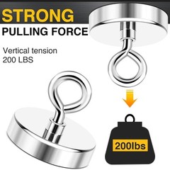 Fishing Magnets, 200 Lbs(90 KG) Pulling Force Rare Earth Magnet with Countersunk