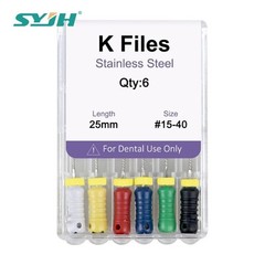 Dental Endo Root Canal File K-files 25mm Stainless Steel #6#8#10#15-40 Hand File
