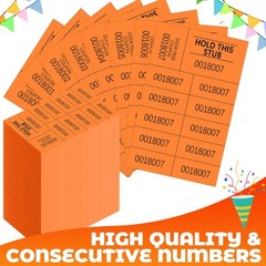 Kosiz 1000 Sheets Raffle Tickets 10 Bid Numbers Per Sheet Colored Raffle