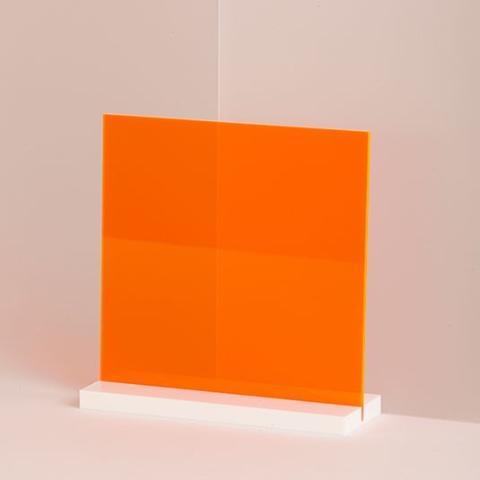 1/4″ Neon Orange Fluorescent Acrylic Plexiglass Sheet 24″ x 12″ AZM Displays