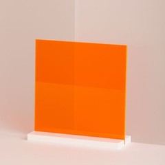 1/8″ (3mm) Orange Neon Fluorescent Acrylic Plexiglass sheet 12″ x 12″ AZM