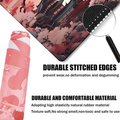 Japanese Large Gaming Mouse Pad with Stitched 31.5L x 15.8W inches, Sunset