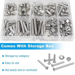 140pcs Phillips Pan Head Machine Screws Nuts Washers Assortment Kit,304 Stain…
