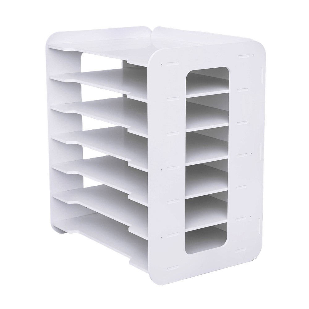 Horizontal Seven Layer File Organizer 7 Tier Tray Paper Sorter Holder Organizers
