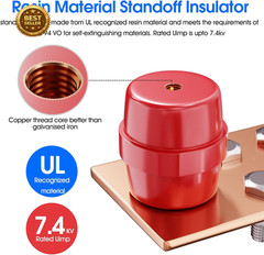 4 Pack Copper Ground Bar Kit 2x10in 16 Terminal Busbar SM40 Insulators 7.2KV