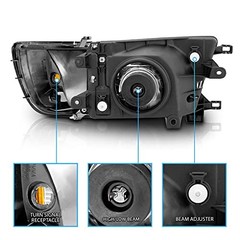 AmeriLite Replacement Halogen Headlights With Corner Lamp + Bracket For