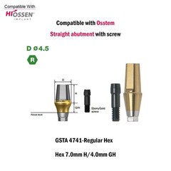 Titanium Straight Abutment Ti Cemented Abutment Compatible Osstem Hiossen TS M/R