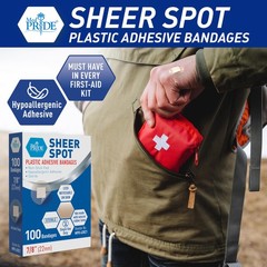 MED PRIDE 100-Pack 7/8in Sterile Small Round Clear Bandages for 0.87 Inch