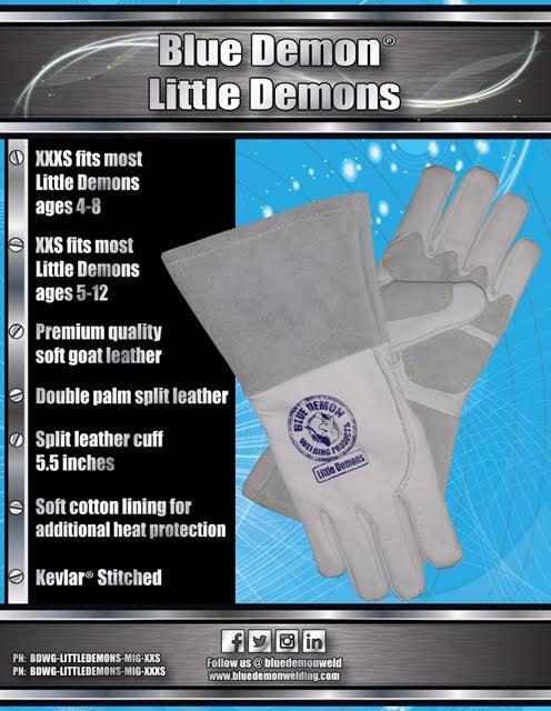 Little Demons MIG Welding Gloves Blue Demon