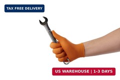 Venom Steel Orange Nitrile Gloves, 8 mil Thick, One Size (Pack of 50),